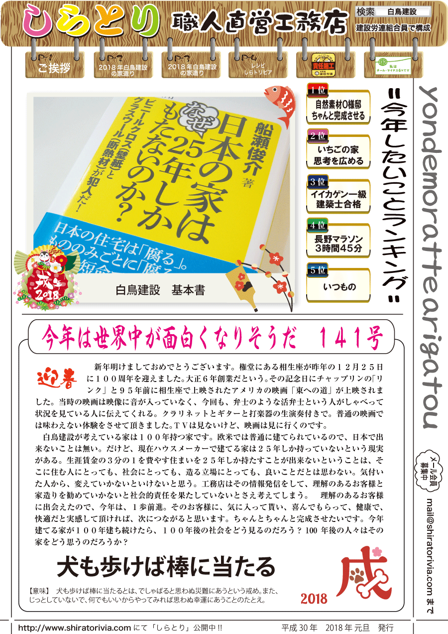 しらとリビア　白鳥建設ニュースレター　141号　No1