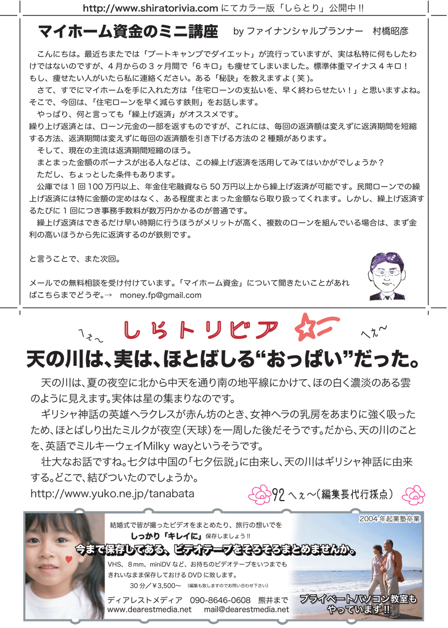 しらとリビア　白鳥建設ニュースレター　15号　No2