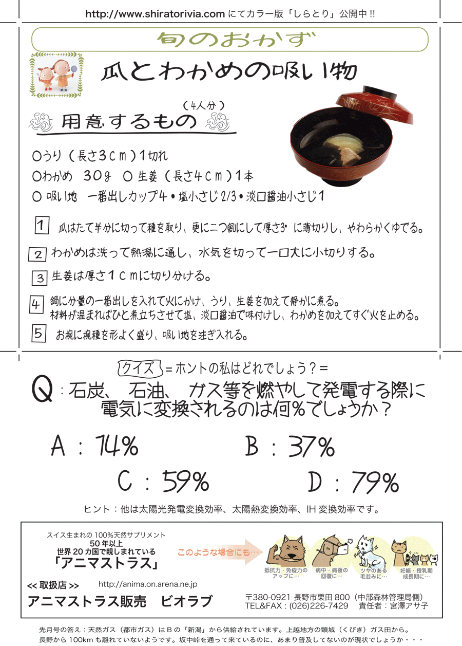 しらとリビア　白鳥建設ニュースレター　28号　No4