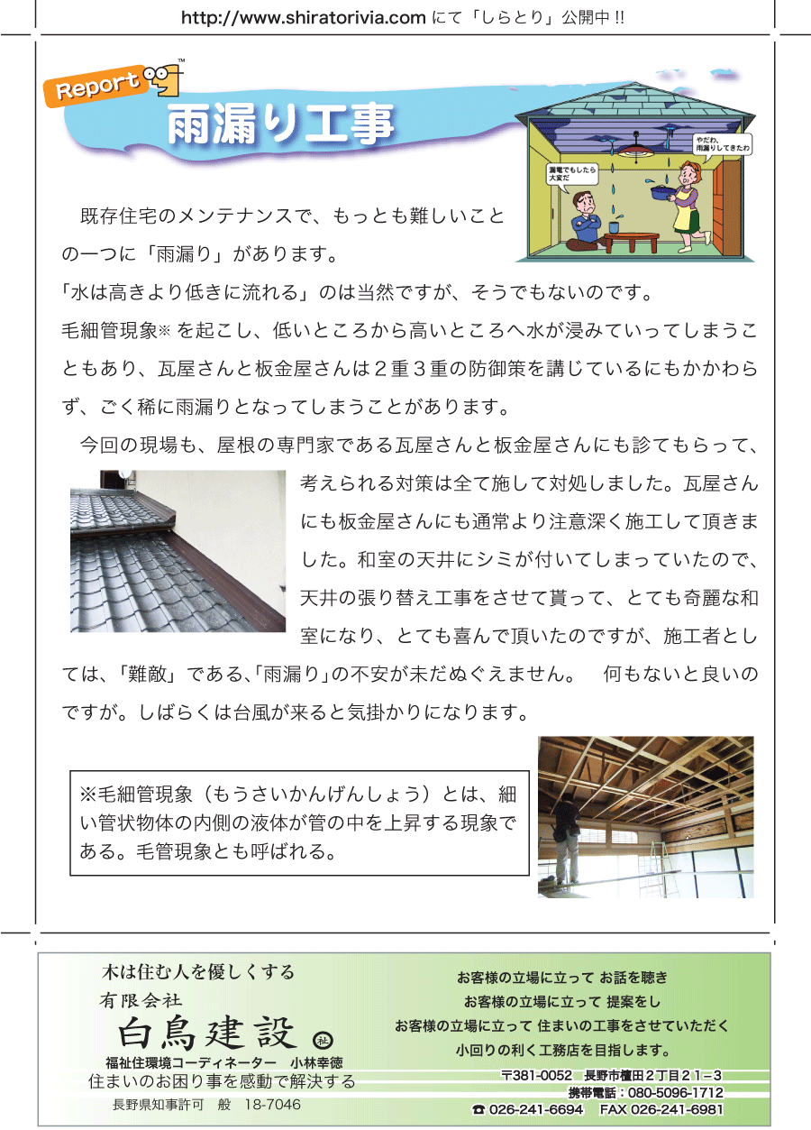 しらとリビア　白鳥建設ニュースレター　54号　No3