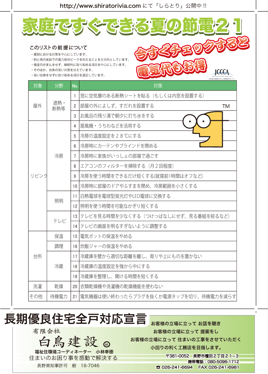 しらとリビア　白鳥建設ニュースレター　62号　No3